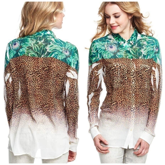 New GUESS Printed Blouse SZ S - Picture 1 of 4